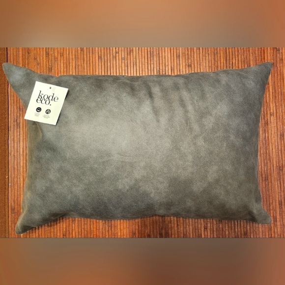 Kode eco Washed Cotton Velvet Cushion Pillow - Charcoal 16" x 24" - Picture 1 of 2